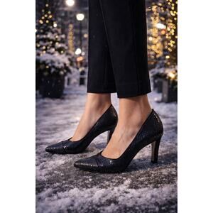 VTG St. John Stephanie Paillette Women's Heels Evening Shoes Black Size 9.5